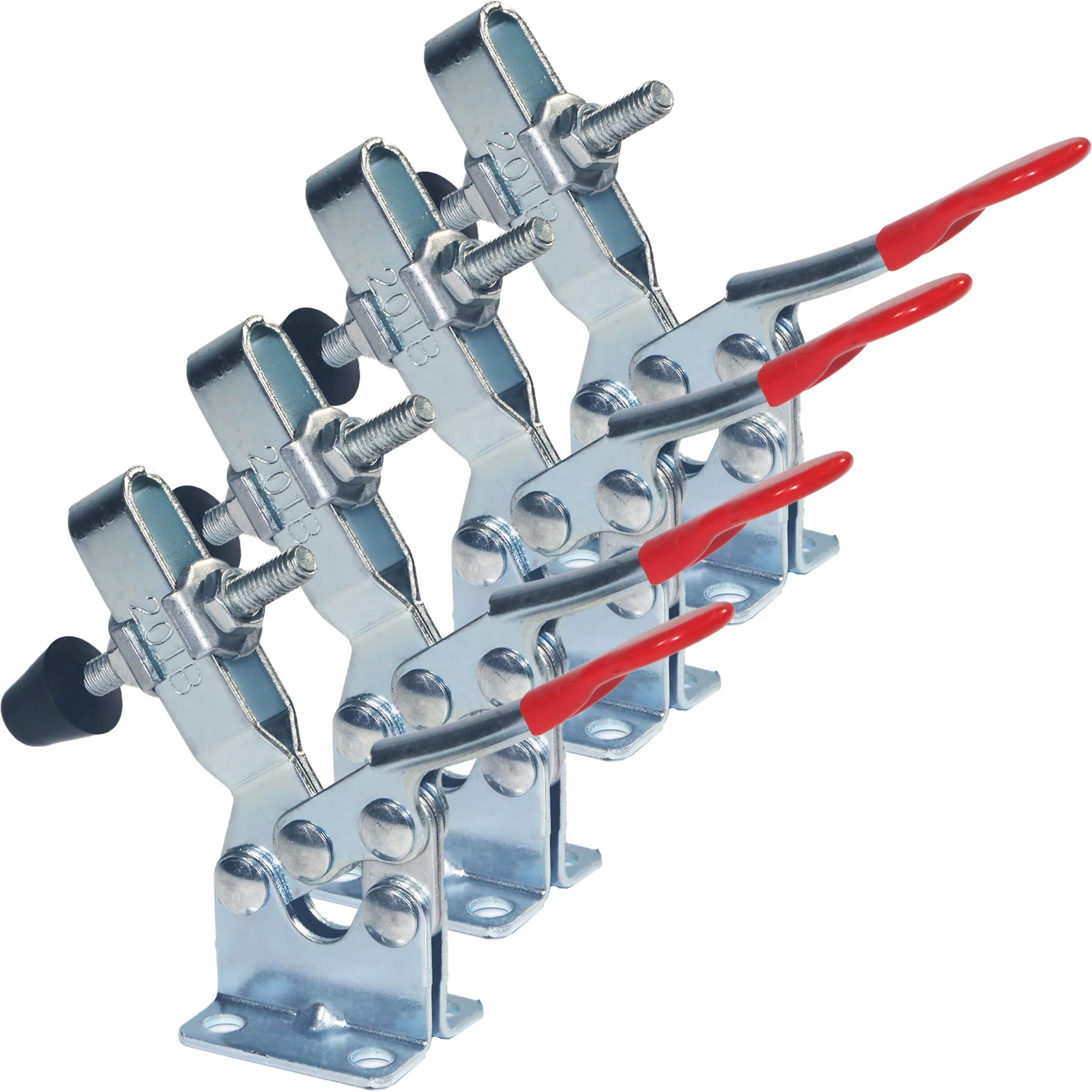 4PC GH-201B Toggle Horizontal Clamp 100kg Antislip Red Horizontal Clamp Quick Release Tool Hand Tools For Workbench DIY