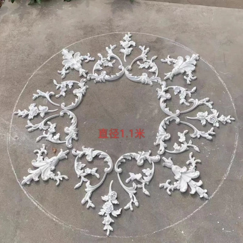 Gypsum French parquet light plate disc European ceiling modeling ceiling decoration engraving combination hollow light plate