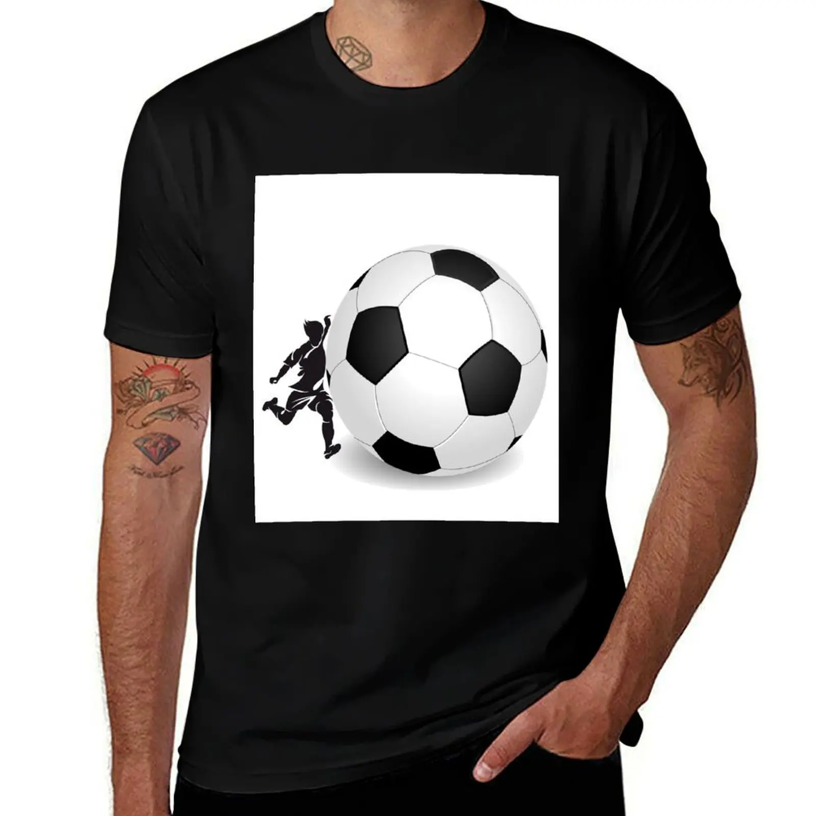 I love soccer which equals life T-Shirt Big Size Short Sleeve Tee for Men T-Shirt
