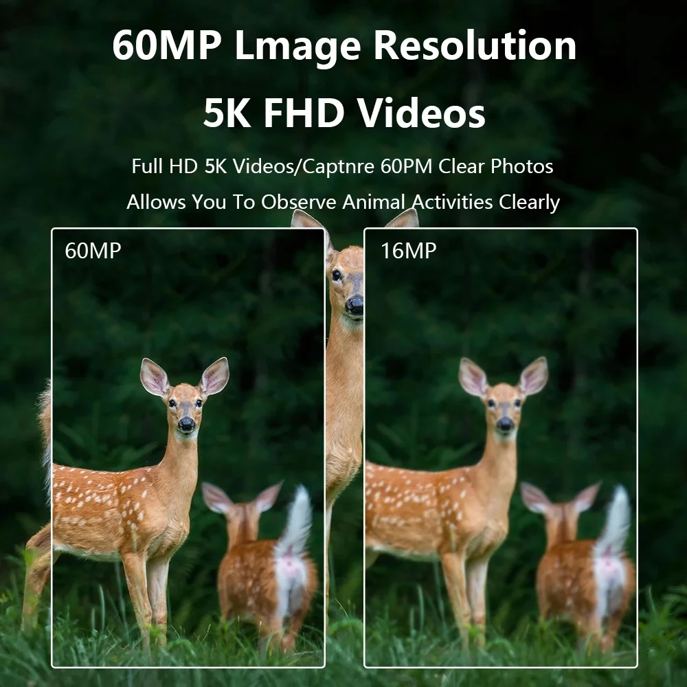 PR803 8K HD Video Hunting Camera Tap 60MP Photos Hunting Game  House Security  Farm Survillance Outdoor Hunting Day and Night