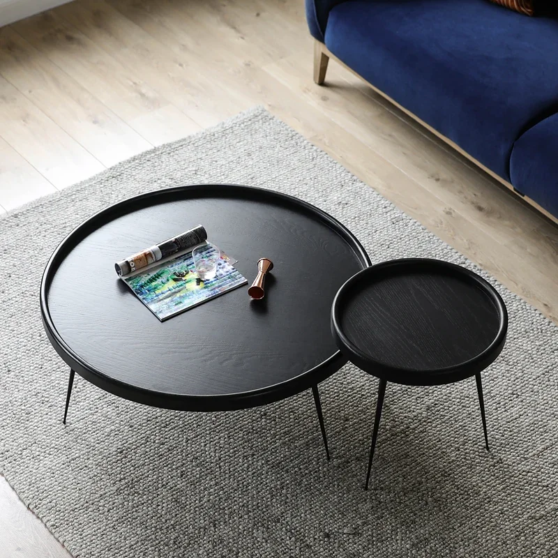 Round Design Books Writing Table Wooden Breakfast Garden Nordic Coffe Table Modern Tavolinetto Piccolo Da Salotto Home Furniture