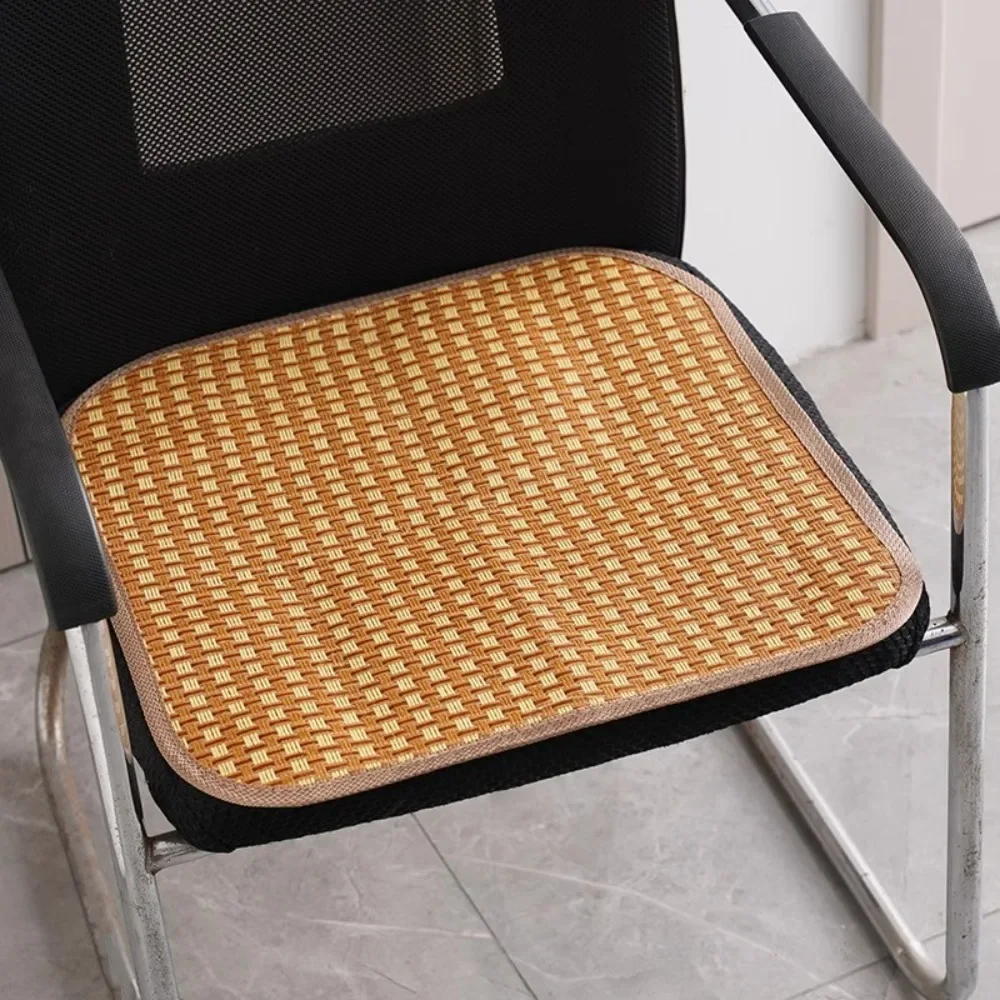 4 Piece Non-slip Rattan Cooling Seat Cushion Breathable Quick-drying Summer Chair Pad Natural Materials Square Car Chair Cushion