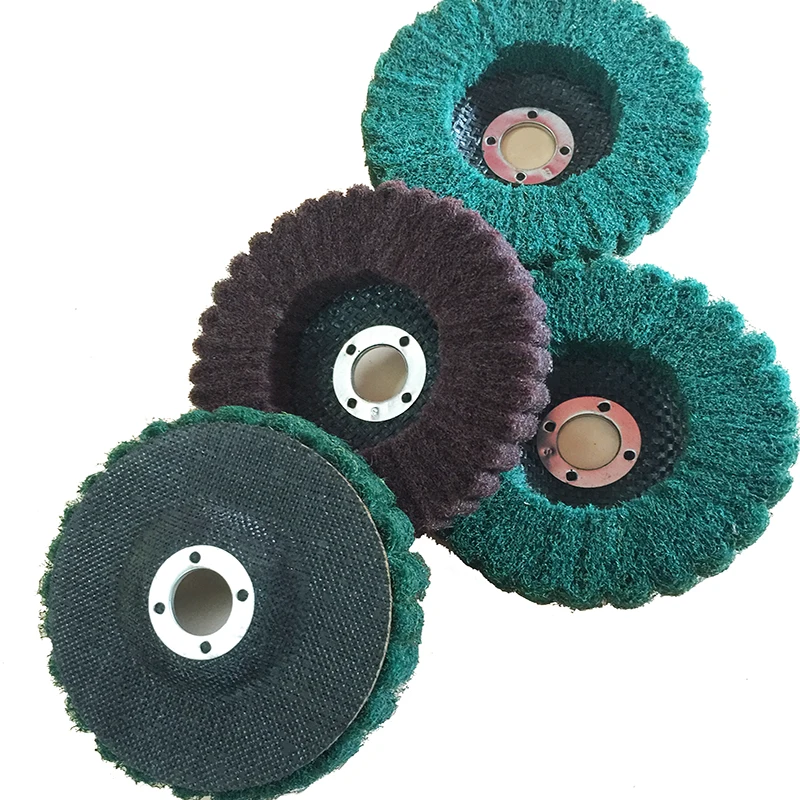 4Pcs Nylon Fiber Flap Disc Polishing Grinding Wheel, Sanding Grinding Buffing Wheels for Angle Grinder, Polishing Tools,GreenRed