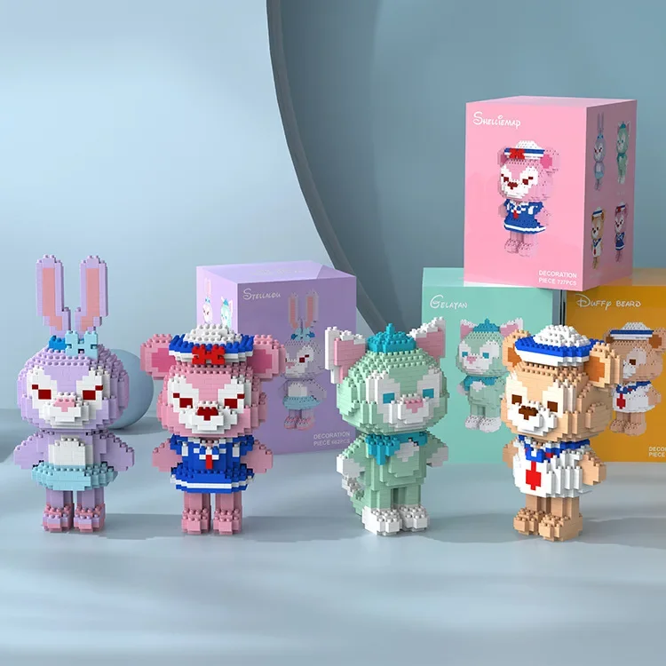 Figurines de Dessin Animé Kuromi Nairobi orn, Jouets en Microparticules Assemblées, Boîte de Puzzle de Décoration de Nuit de Construction, Cadeau pour Enfant