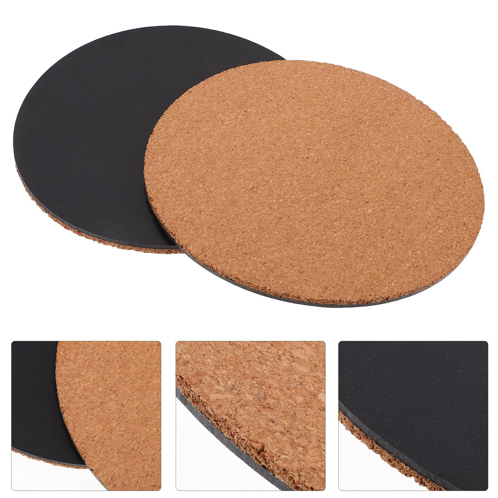 10 Pcs Round Plastic Flower Pot Cork Mat Plant Gasket Coaster 10pcs (6 Inches 150mm) Desk Flowerpot Mats Pads