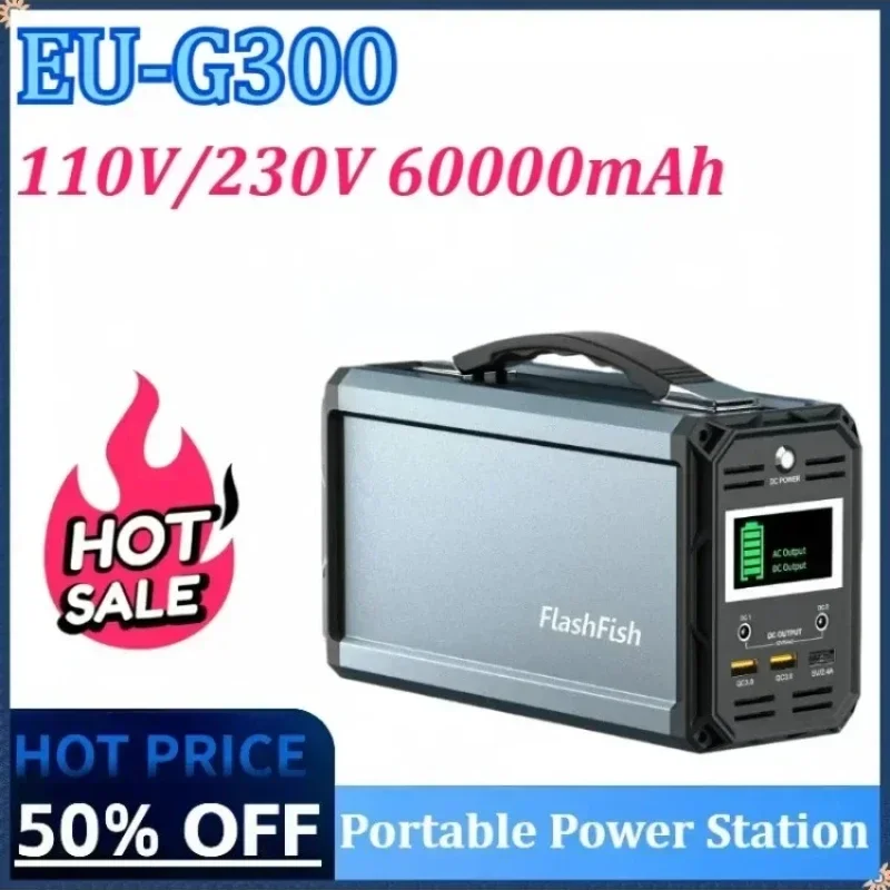 Novo 222wh 60000mah estação de energia portátil gerador solar de emergência bateria banco potência para acampamento drone portátil fornecimento rv