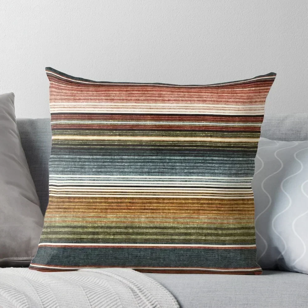 

Serape Stripe - Rust and Blue Throw Pillow Cushion Cover Set pillows decor home Christmas Covers For Cushions pillow
