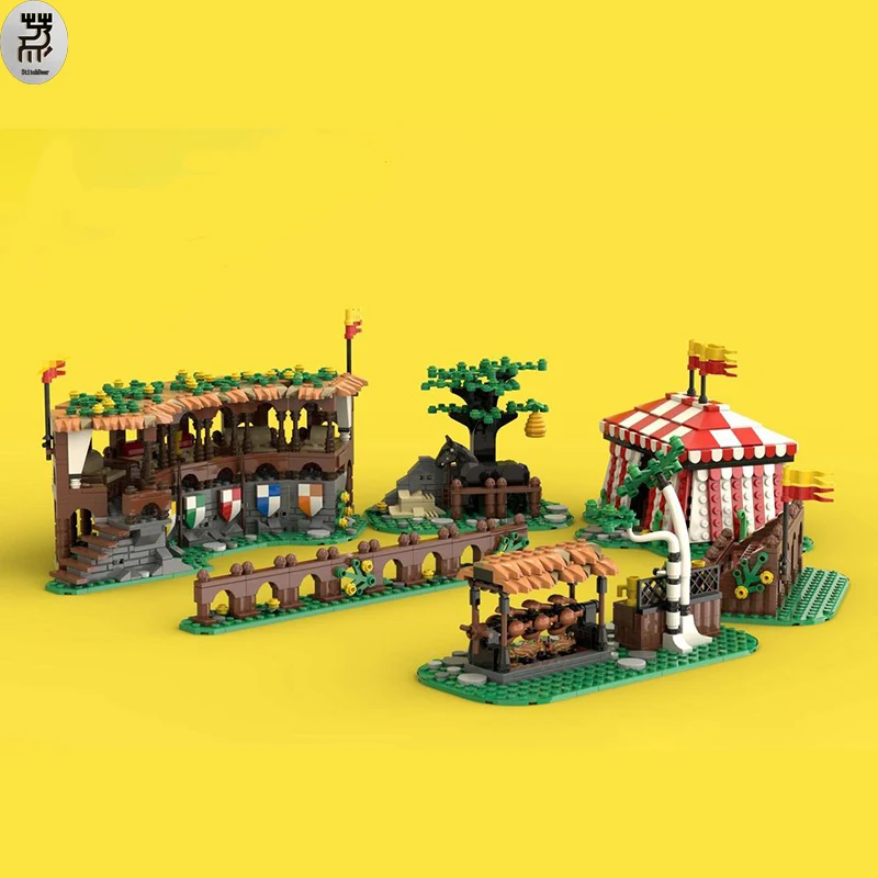 

1882PCS MOC Lion Knights' Tournament Creativity Street View Modular Architecture Building Blocks DIY Model Toy Brick Gift 10305