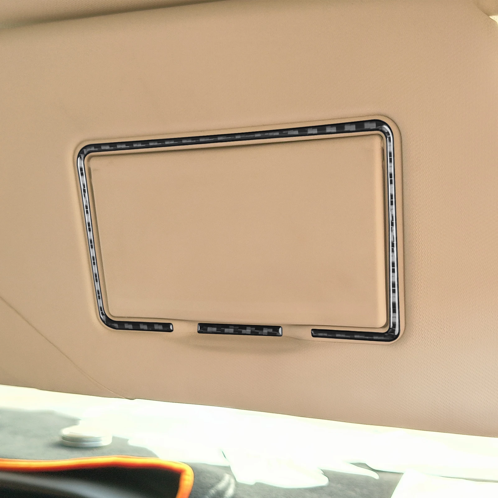 For Ford Focus 2012-2018 Carbon Fiber Makeup mirror frame Inner Trim Car interior Accessories Stickers