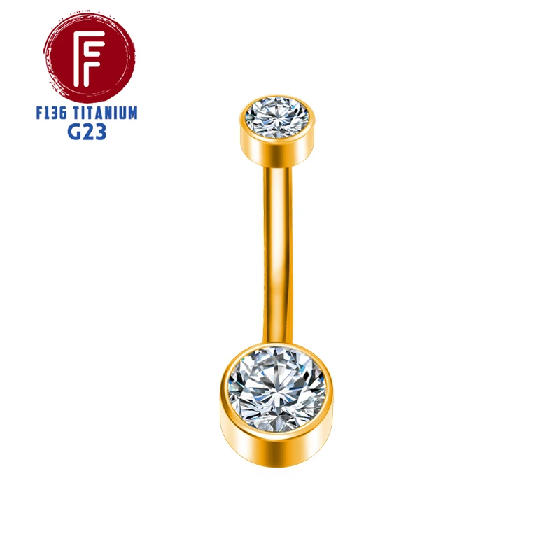 F136 Titanium Belly Button Piercing Hinge Segment External Helix 14G Zircon Piercing navel Women Sexy Body Jewelry Wholesale