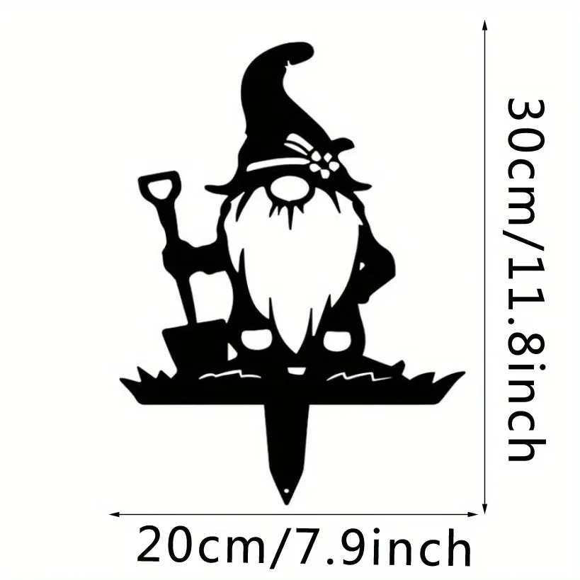 1 buah kerajinan logam Santa masukkan halaman Dekorasi Rumah siluet dekorasi halaman rumput Gnome penanda taman dekorasi besar luar ruangan halaman logam