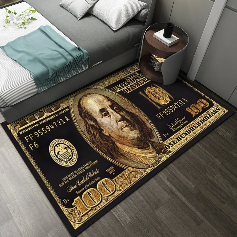 سجادة بنمط العملة الدولارية من VIKAMA - سجادة باب مدخل الحمام - سجادة قدم مضادة للانزلاق للمطبخ - ديكور منزلي لغرفة النوم