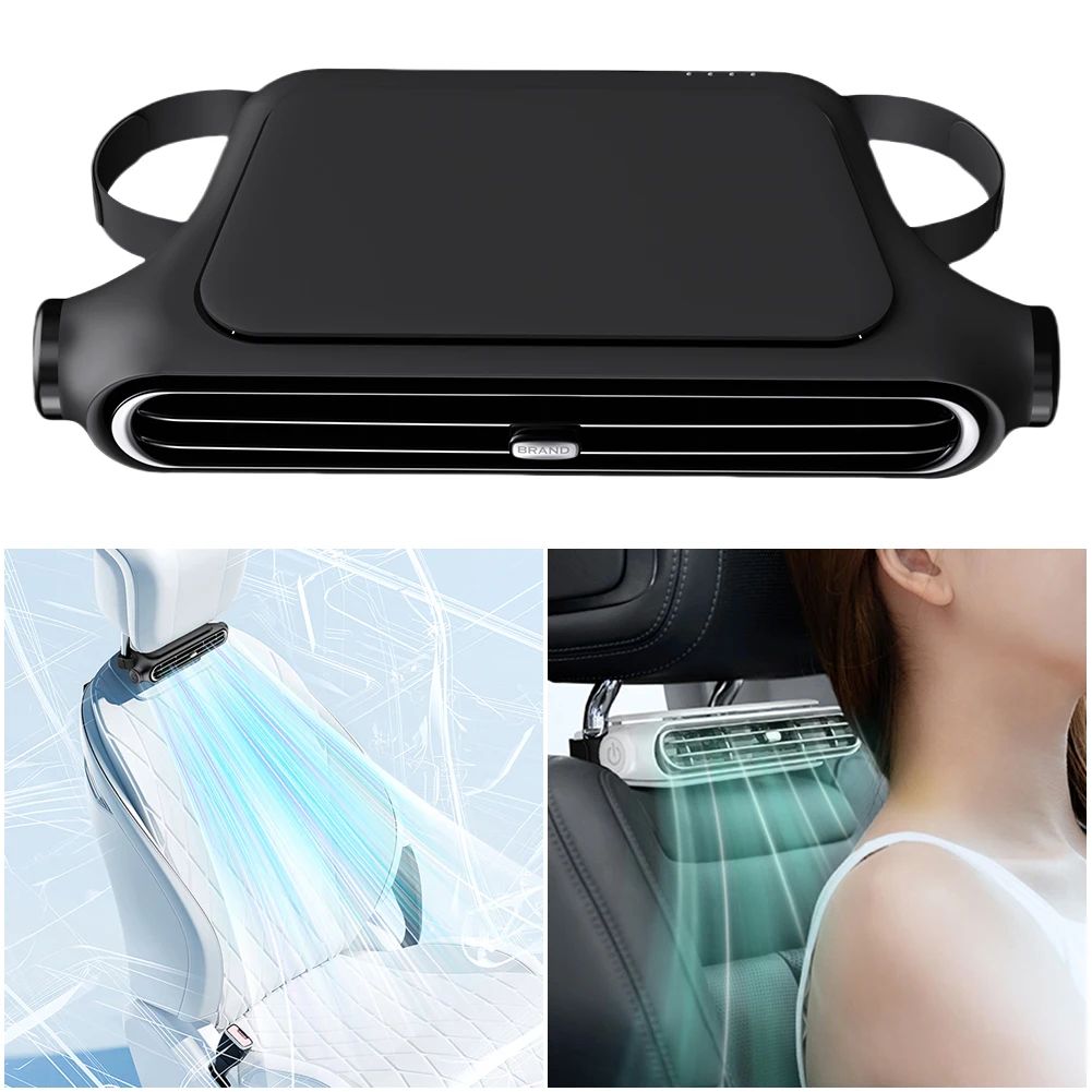 

Car Headrest Cooling Fan 3 Speeds Adjustable Electric Car Seat Fan 5V/2A Car Rear Backrest Fan for Mini Cars RVs Sedans
