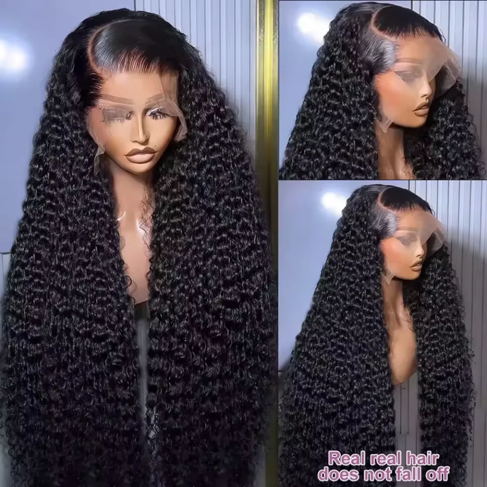 250% Density Loose Curly Deep Wave Lace Frontal Wigs Brazilian Virgin Human Hair Transparent HD 13x4 13x6 Lace Front Wigs image 3