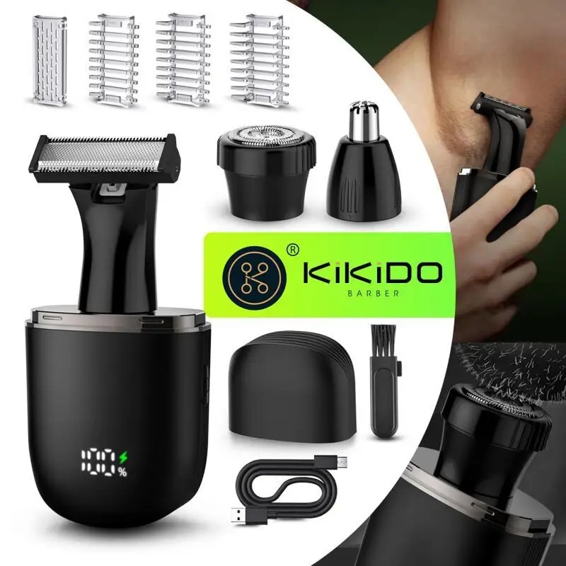 

KIKIDO Мужская бритва, триммер для волос в носу 3 в 1, портативный Ipx4, водонепроницаемый, с цифровым дисплеем, для удаления волос для мужчин, семейный набор для красоты, подарок