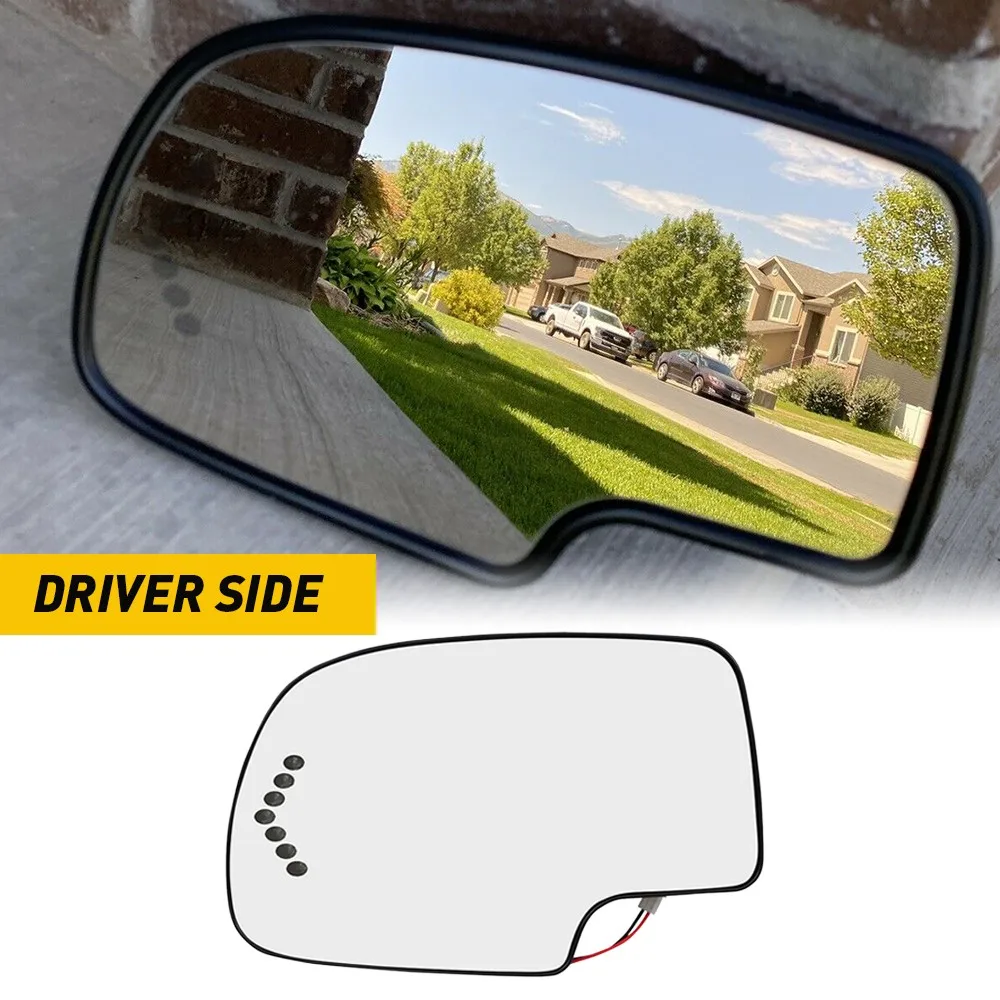 

Left/Right Side Heated Wing Door Mirror Glass Convex Turn Signal for Chevy GMC Yukon Cadillac 2003 2004 2005 2006 88944391