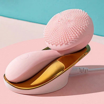

Customized Logo Wireless Charging IPX7 Waterproof Deep Cleaning Silicone Face Brush for Sensitive Skin
