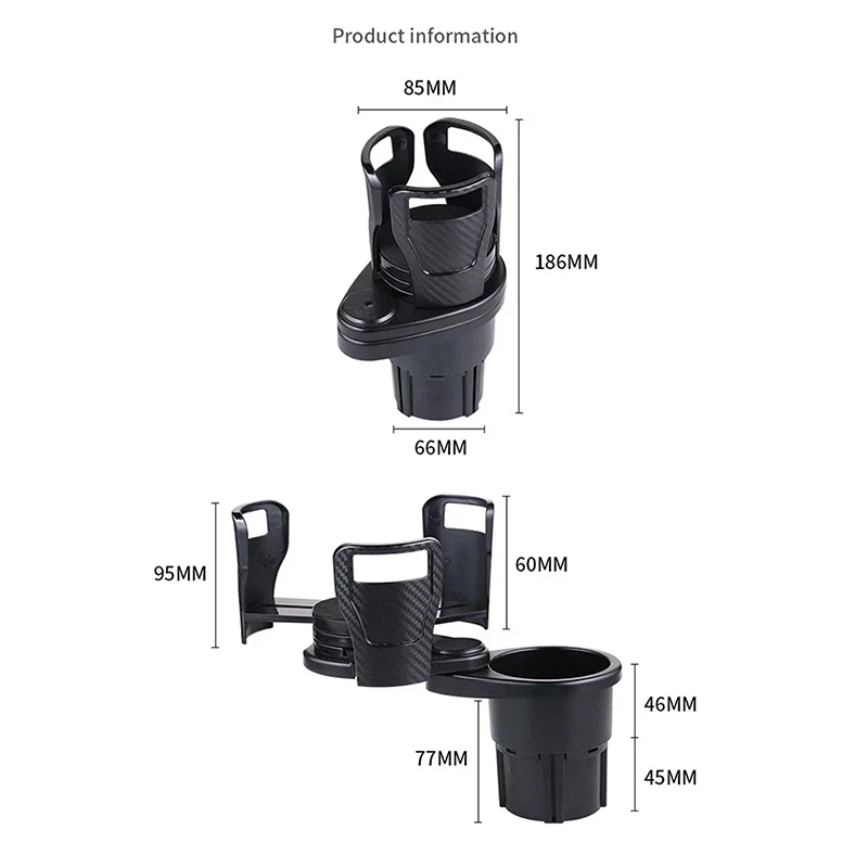 Auto Cup Houder Expander 2 In 1 Multifunctionele Auto Drank Mount Met 360 ° Roterende Verstelbare Auto Opslag Benodigdheden