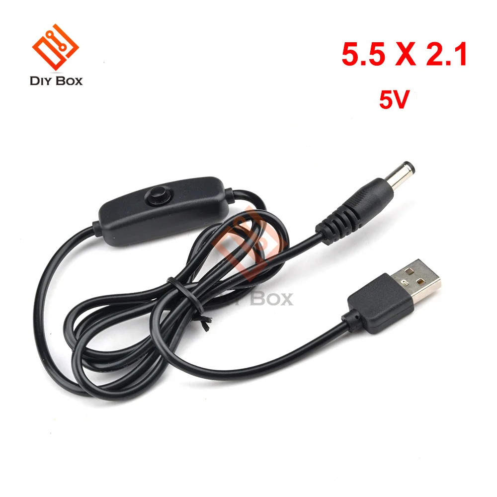 USB Power Boost Line DC 5V to DC 5V 9V 12V Step UP Module USB Converter Adapter Cable with Switch Plug Length 1m