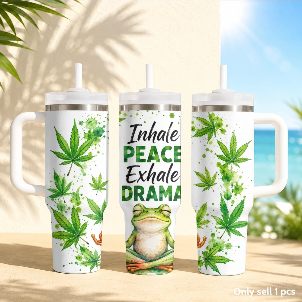 Interesting sloth Vacuum Flasks 40oz Stainless Steel Insulated Tumbler with Handle & Straw Leakproof Travel Mug