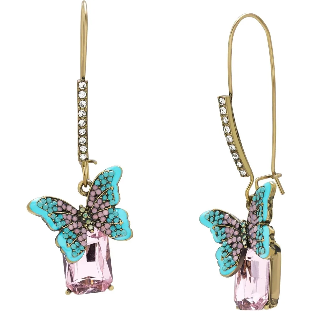 

Womens Boho Butterfly Gem Dangle Earrings