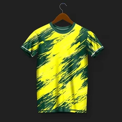 Men's T-shirt Quick Drying Badminton Uniform Football Shirt Stripe Print Boys' Breathable Sportswear Women's Training T-shirts