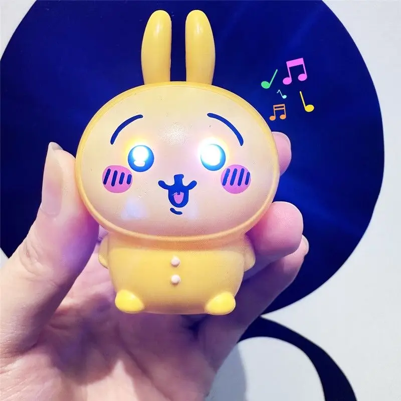 Chiikawa brilho música chaveiro bonito pingente de silicone usagi chaveiro saco pingente criança brinquedo cantar dos desenhos animados anime figura festival presente