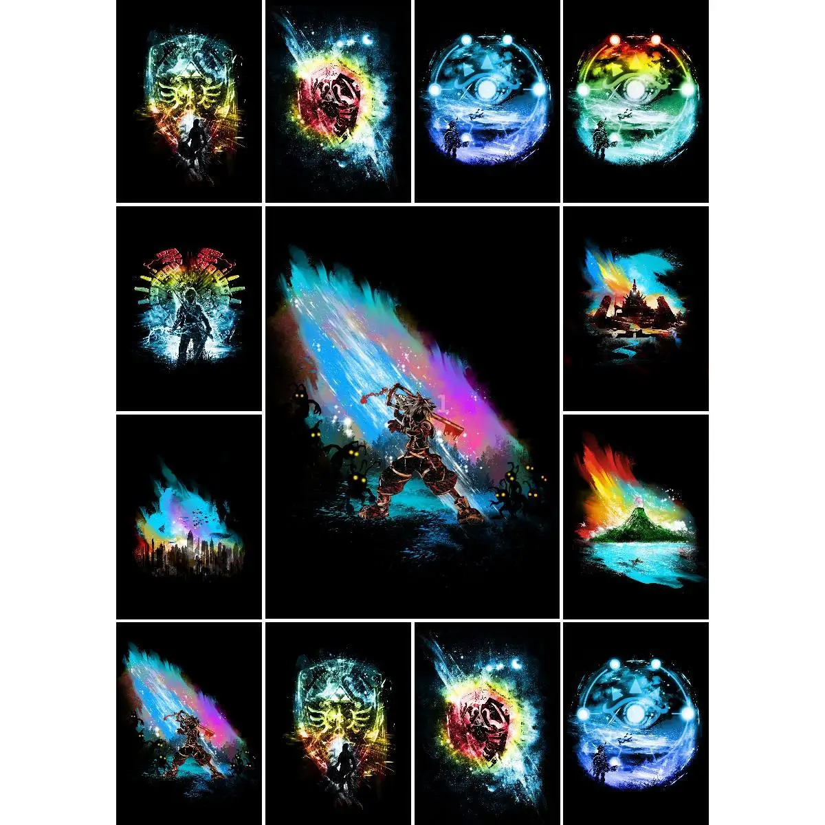 Triforce Awakens Poster  Vibrant Video Game Art Print for Kids Room Wall Decor Interior Design Collection