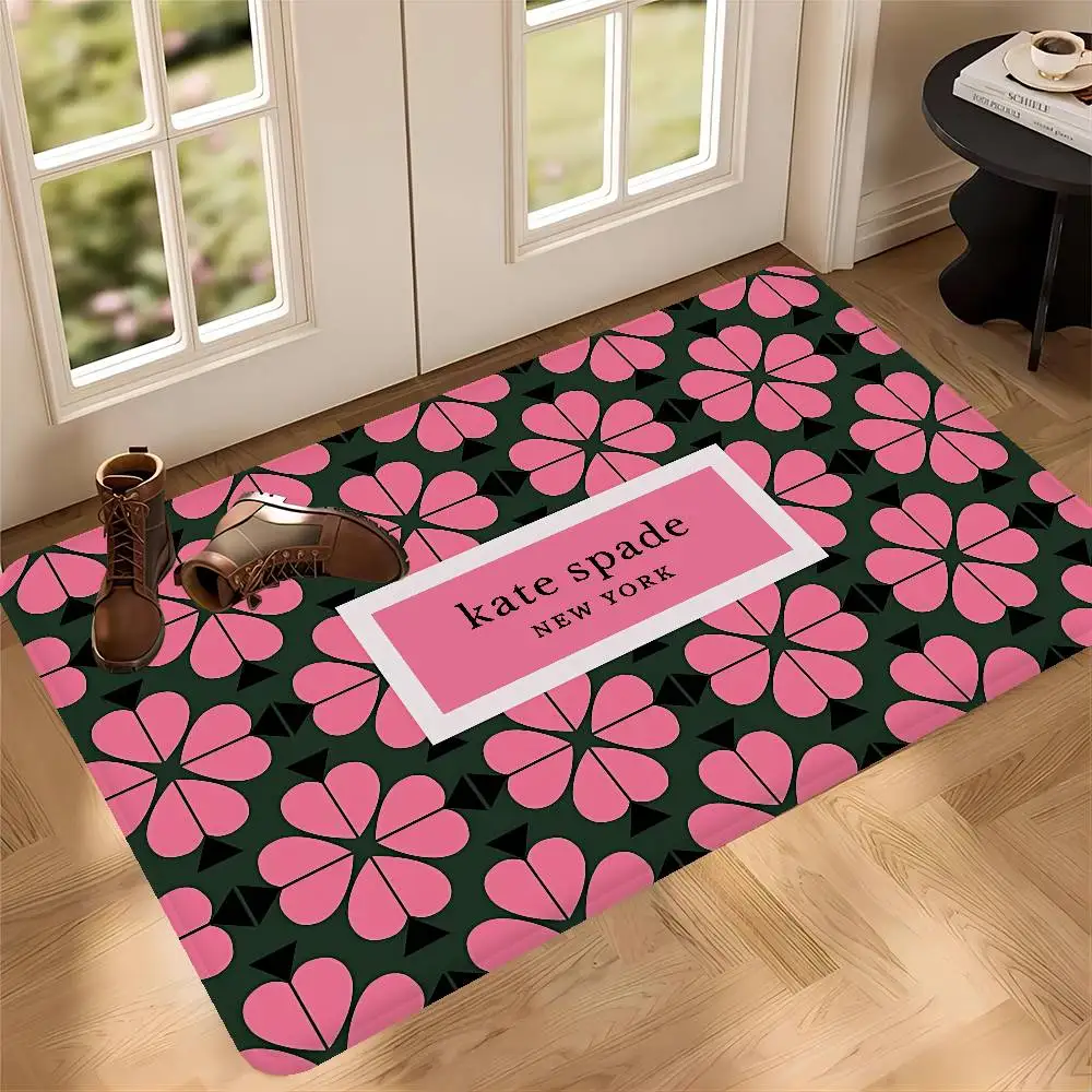 K-Kate Classic S-Spade Flower Room Mats Nordic Style Home Doormat Bathroom-Toilet Mats Bedroom Hotel Decor Mat