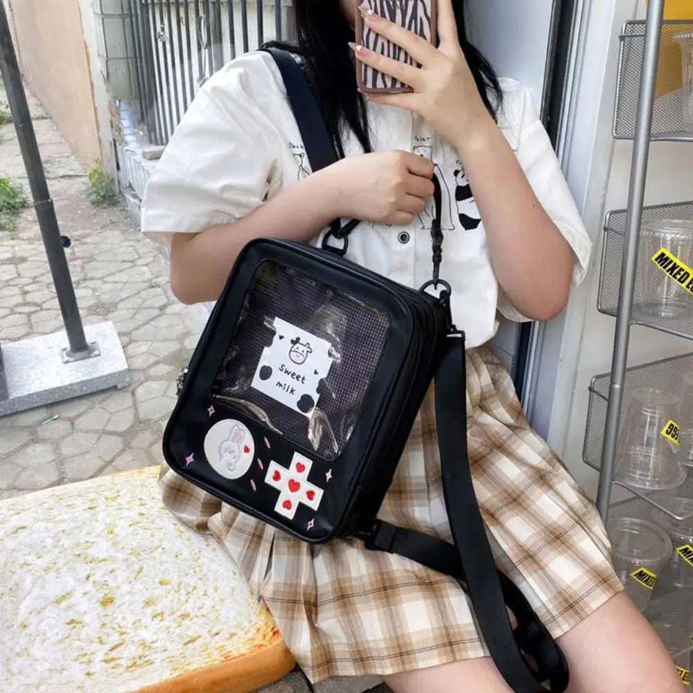 Bolsa de ItaBag transparente multiusos con cremallera creativa Y2K, bolsa de artículos pequeños Kawaii, mochila de estilo japonés, regalo Lolita