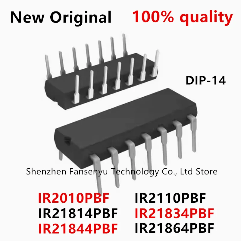 

10Pcs New IR21814PBF IR2110PBF IR21834 IR21844 IR21864 IR2010 IR2110 IR PBF DIP14 IC Chip Stock Wholesale