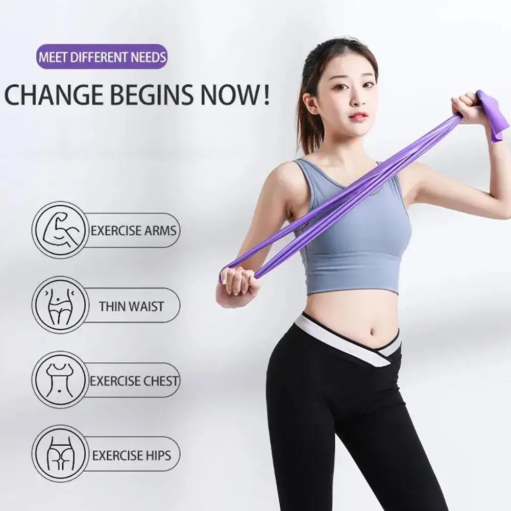 Yoga Pilates Resistance Band Long Training Stretch Bands For Physical Therapy Lower Body Home Strength Elastic Exercise Bands