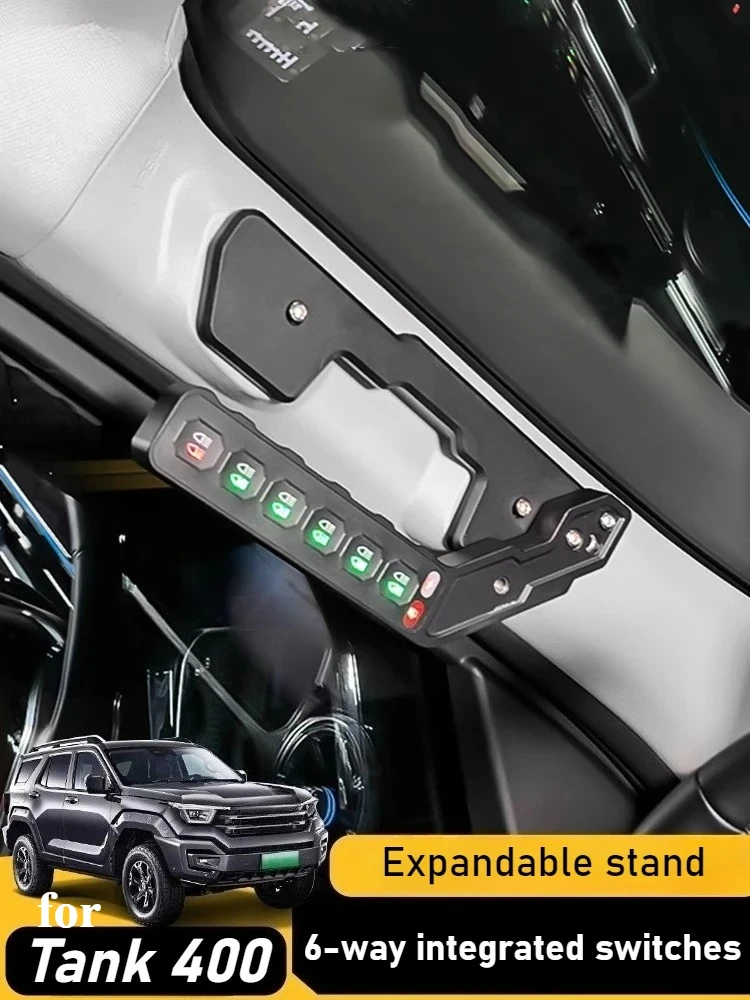 Car A Pillar Handle Switch Controller For Tank 400 Off-road Spotlights 6-way Integrated Wireless Remote Control Light Switch