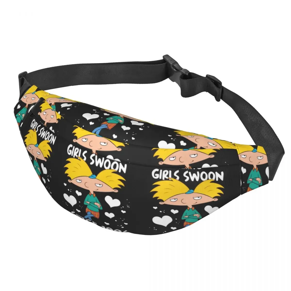 Niestandardowe Hey Arnold Animowane Anime Helga Pataki Fanny Pack Mężczyźni Kobiety Cool Sling Crossbody Waist Bag Travel Phone Money Pouch