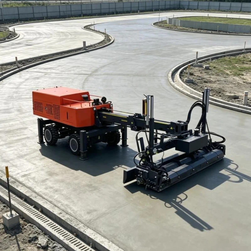 Ride On Laser Concrete Screed Leveling Machine Four Wheel Drive Hydraulic System With Vibrating Screed Head For Factory Floor