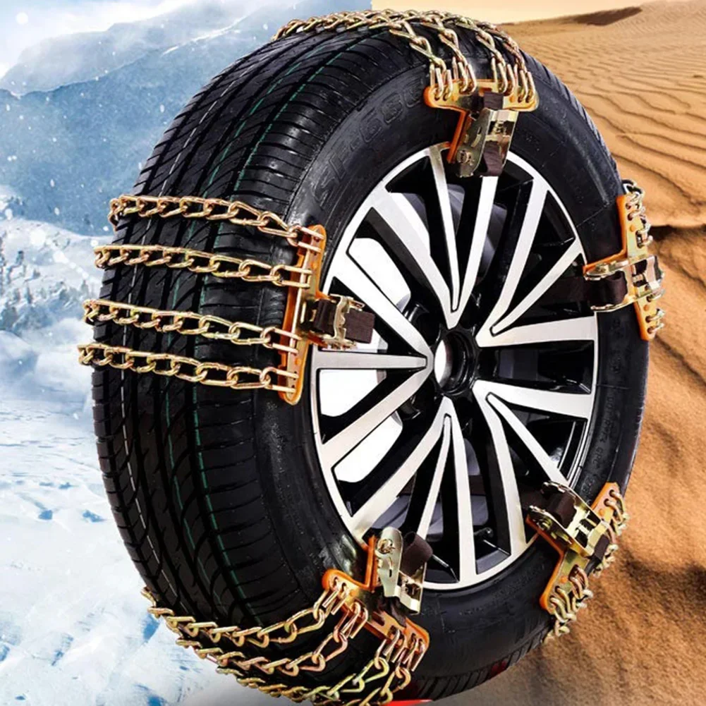 Universal Car Snow Chains Tire Snow Chain Belts Anti-skid Anti-wear Manganese Steel Wheel Vehicles SUV MPV Truck Mud Road Safety