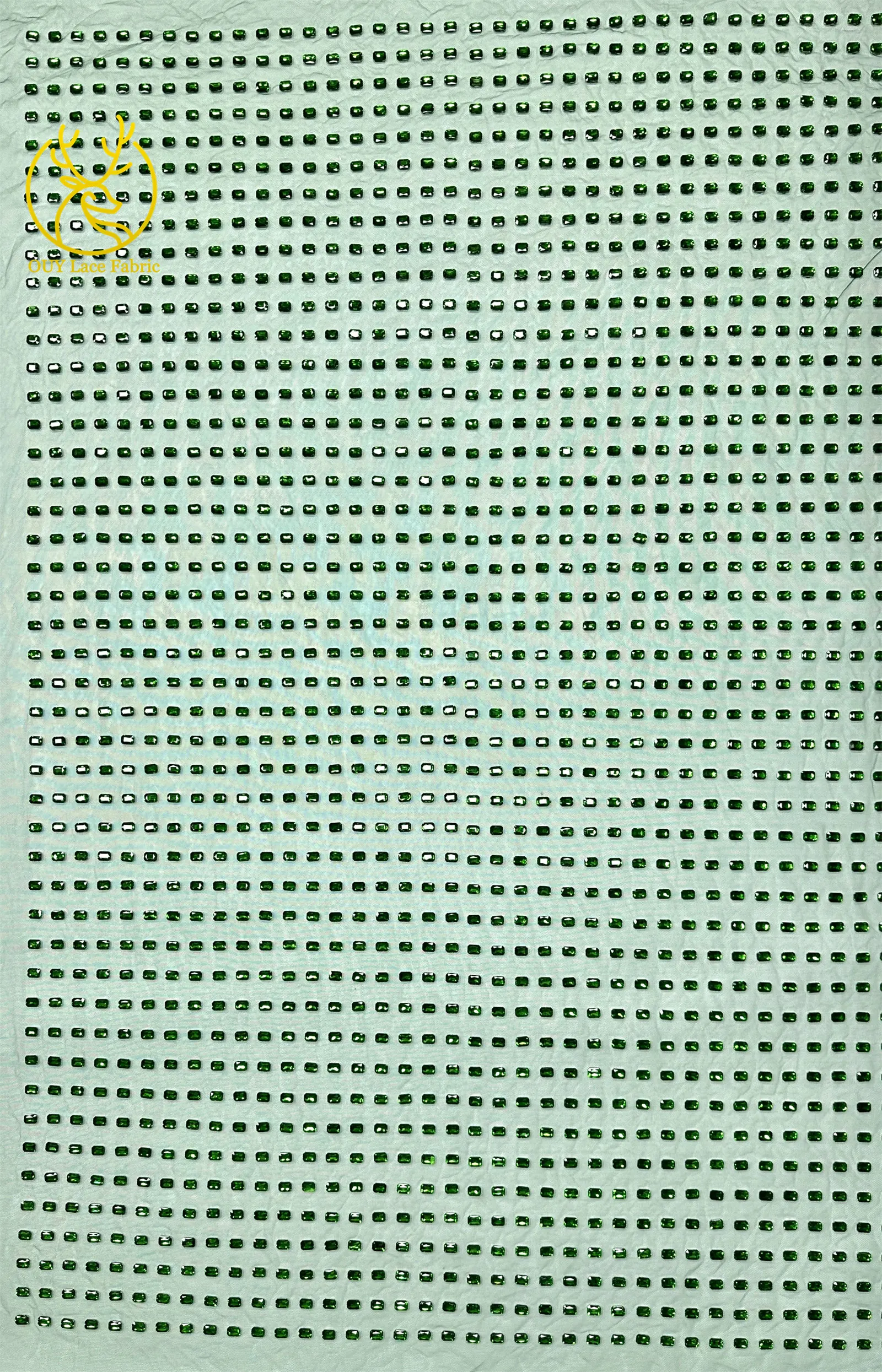 Luxury Heavy Stone Lace Fabric Green 2026 High-Quality Nigerian African Tulle Lace Fabric Suitable for Women's Party Dresses