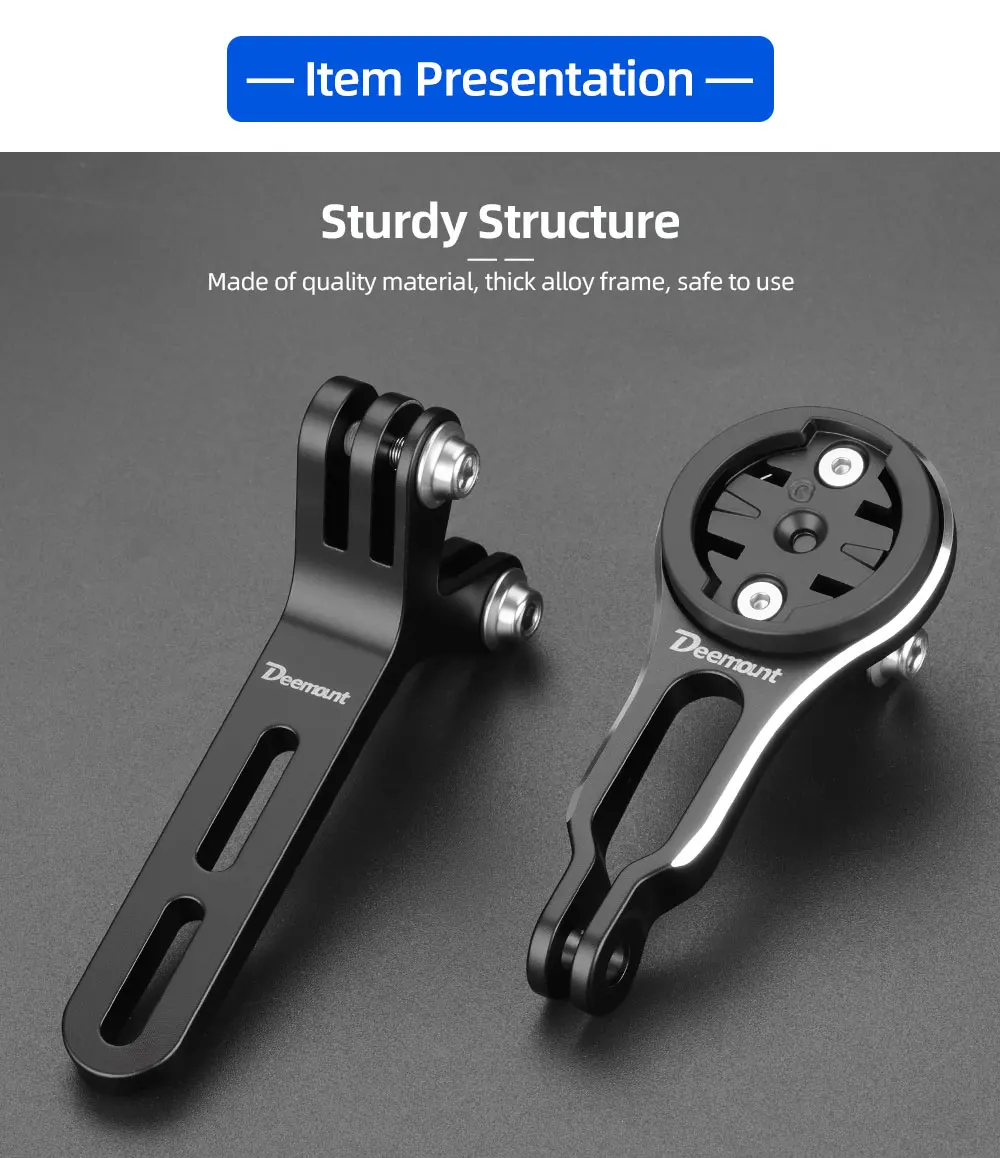 Integrierter Fahrrad-Lenker-Tachometerhalter mit 3 Basishaltern, passend für Garmin Wahoo Bryton, Doppeladapter für die Installation von Licht und Kamera – Detail 4