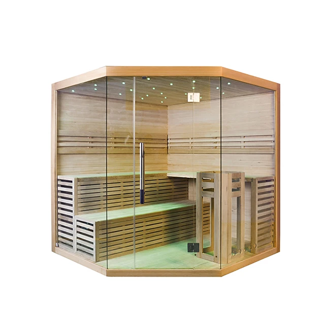 

Classical Wood Sauna Indoor Wet Steam Modern Design Sauna 4 Persons Capacity Tradition Sauna Rooms for Villas