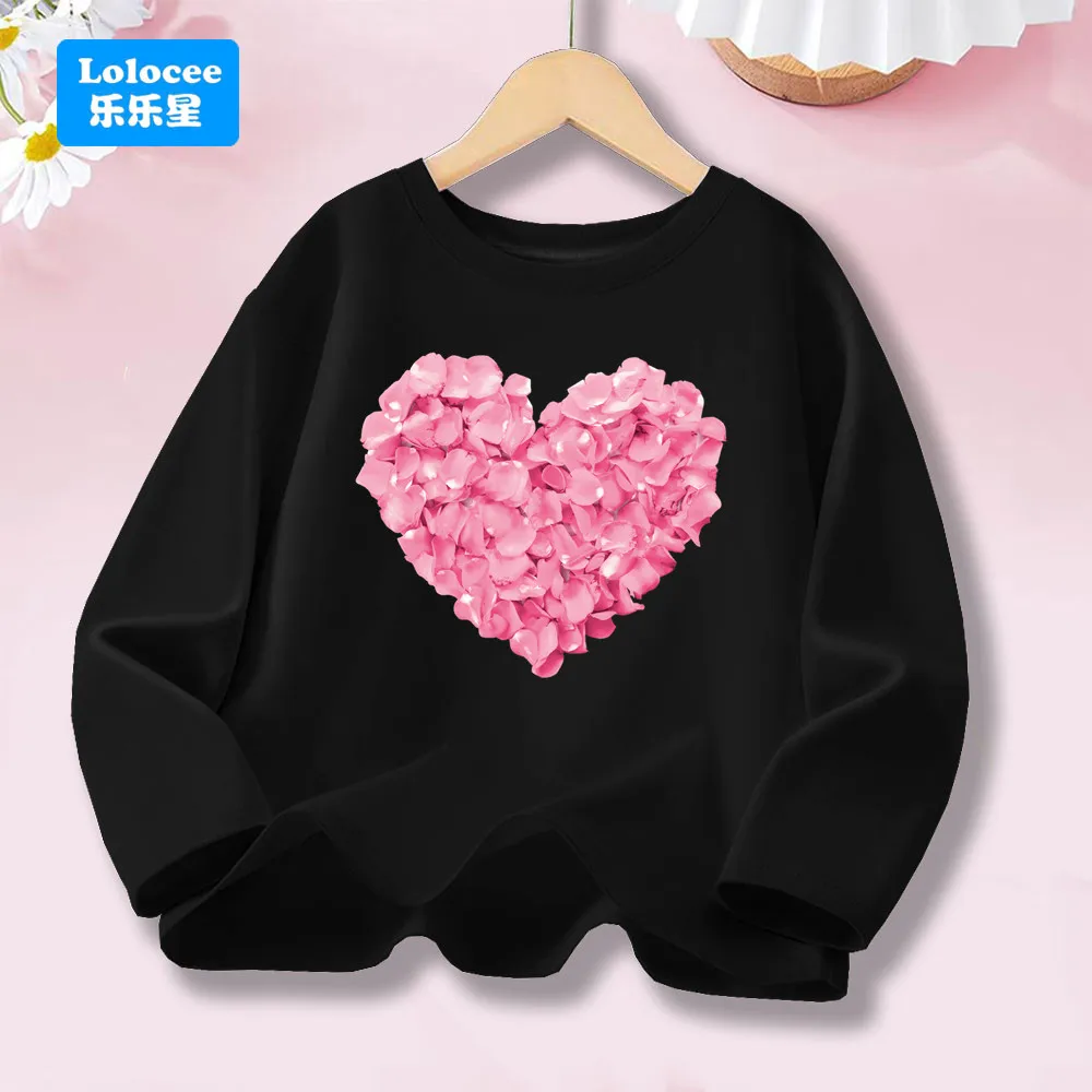 Spring Autumn New Long Sleeve Kids' T-shirt with Fantasy Floral Unicorn Design Girls Cotton Tops Tee Fashion Clothes