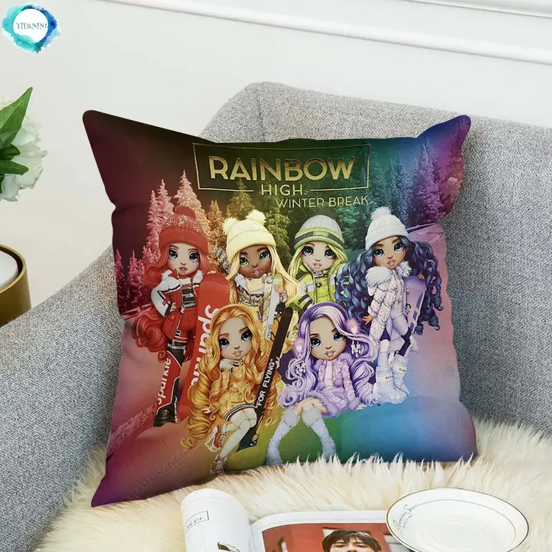 Rainbow High Pillowcases For Pillows Decor Home Pillow Cases Decorative Cushion Covers 45*45 Car Sofa 45x45 Cushions Covers Bed