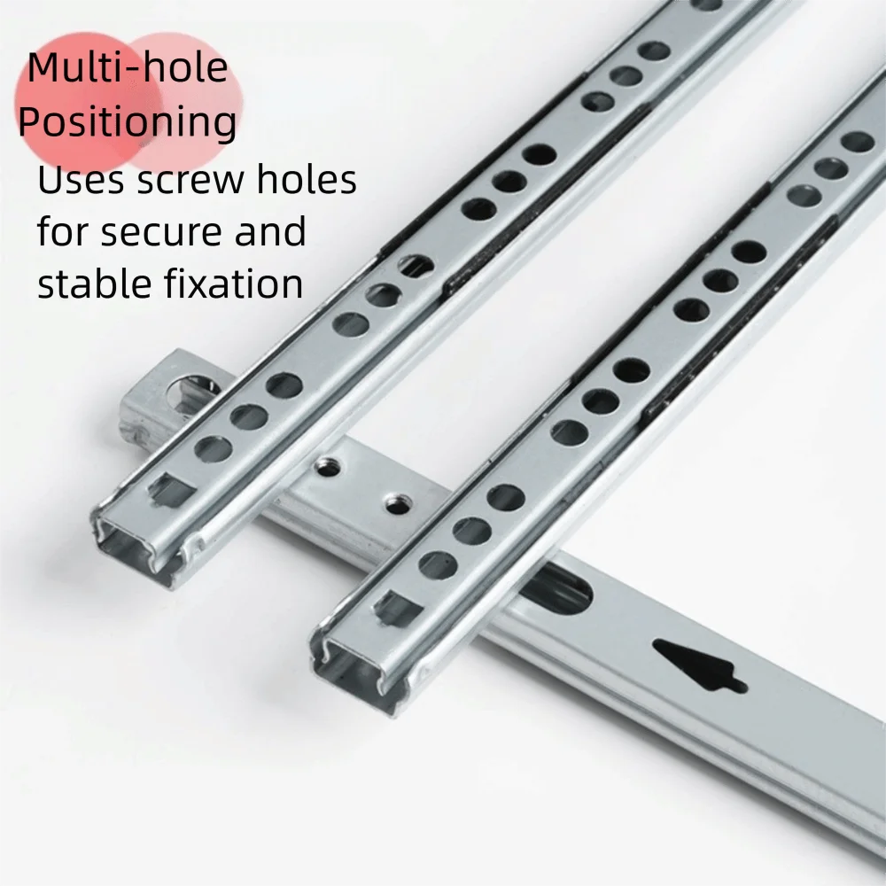 2PCS Smooth Glide Bearing Drawer Slides 17mm Wide Two Way Slide Drawer Rail Hardware Accessories 8