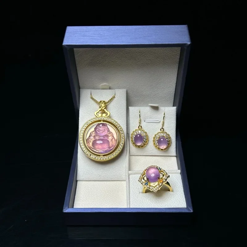 

Natural High-ice Quartzite Jade Three-piece Set, Exquisite and Fashionable