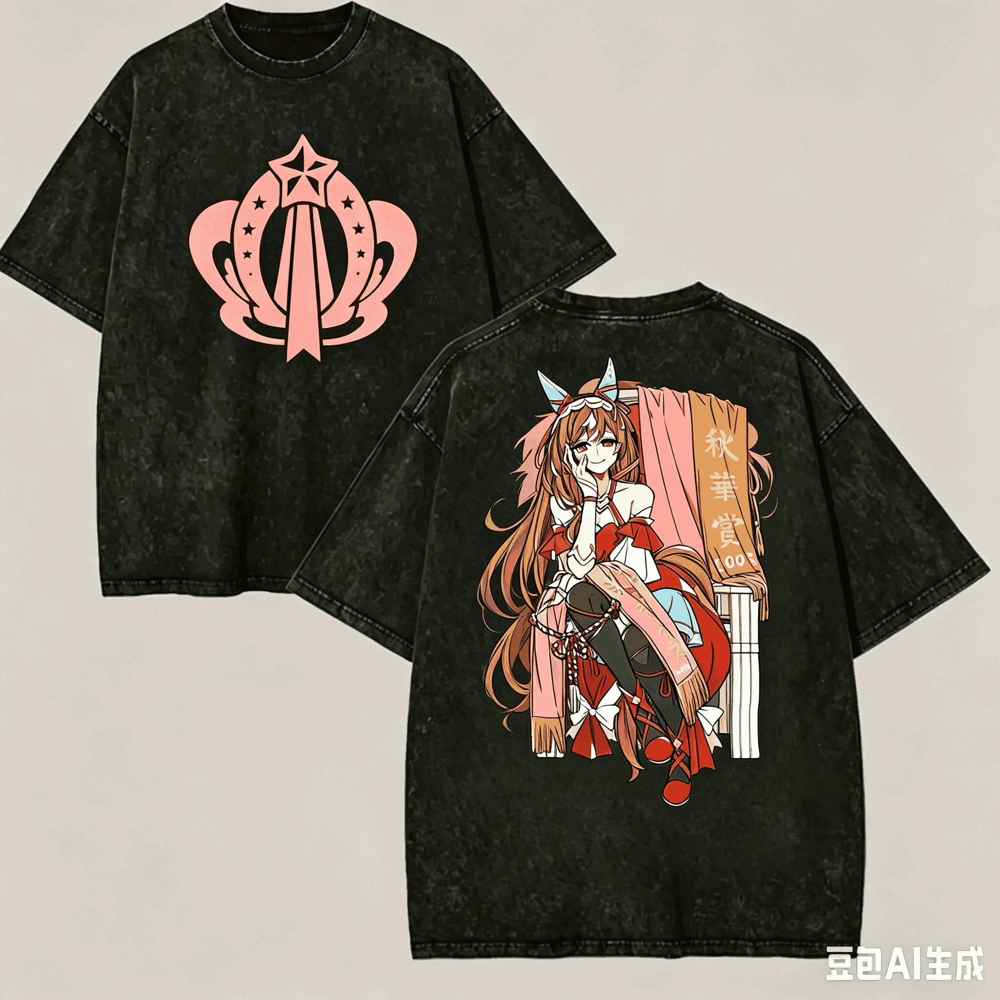 Umamusume Washed T-shirt Anime Lover Harajuku New Model Over