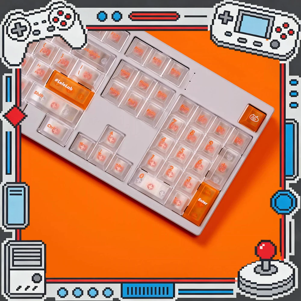 LeleLab x Sensy SupSup Juicy PC Keycaps Orange Fog Permeable Keycap Original Factory Personalized Keyboard Keycaps Customized PC