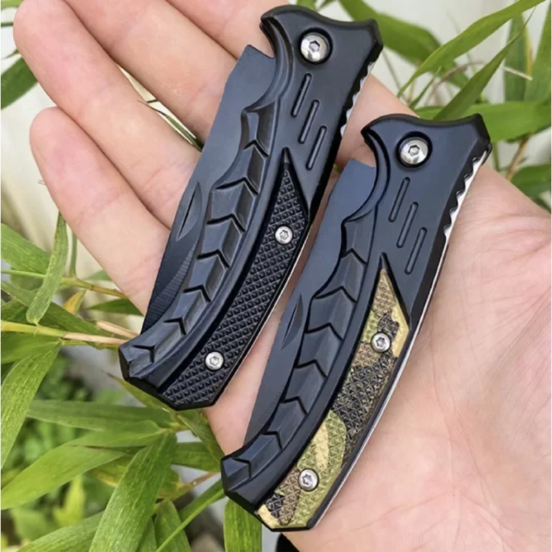 New Outdoor Camping EDC Stainless Steel Survival Knife, Stainless Steel Folding Knife, Multi functional Pocket Knife