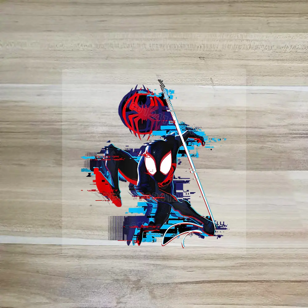 Spiderman Miles Morales Patches Heat Transfer Stickers for Shirt Clothing Marvels Patch for Clothes Backpack Boy Girl Decor DIY