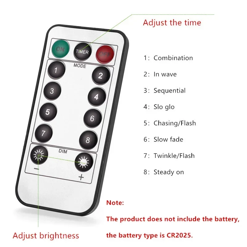 ไฟม่านพวงมาลัย LED 6ม. กล่องแบตเตอรี่8โหมดควบคุมจากระยะไกลเทพนิยายไฟสายประดับงานแต่งงานไฟประดับบ้านคริสต์มาส