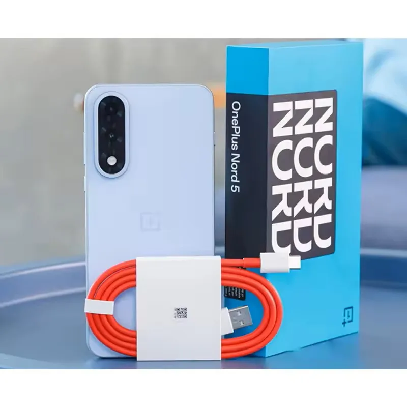 هاتف ذكي Oneplus Nord 5 5g Snapdragon 8S Gen 3 شاشة Amoled مقاس 6.83 بوصة 144 هرتز 5200 مللي أمبير في الساعة 80 وات Supervooc شحن 50 ميجا بكسل كاميرات مزدوجة