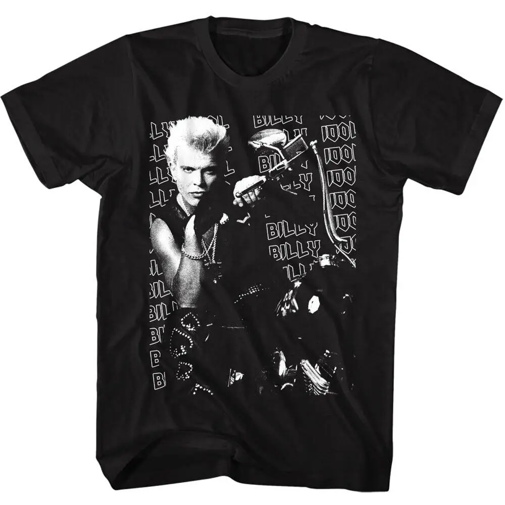 Billy Idol Motorcycle Men'S T Shirt Biker Leathers Punk Rock Concert Tour Merch